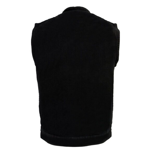 Milwaukee Leather Men's Concealed Snap & Zipper Denim Club Style Vest - MDM3000 - Picture 2 of 5